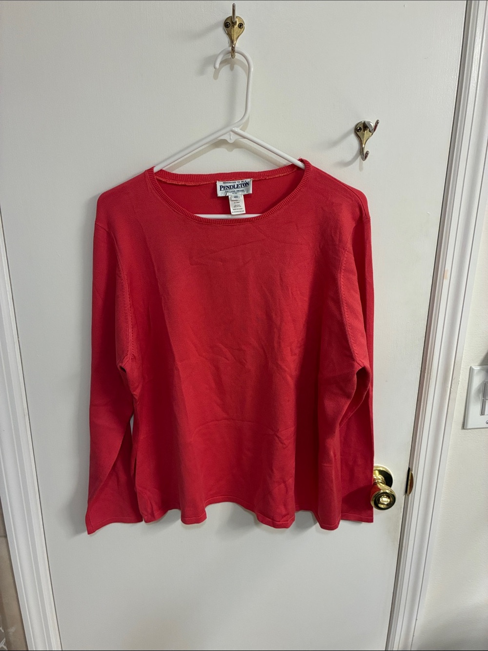 Pendleton Red Crewneck Long-Sleeve Sweater Top Sz 2X
